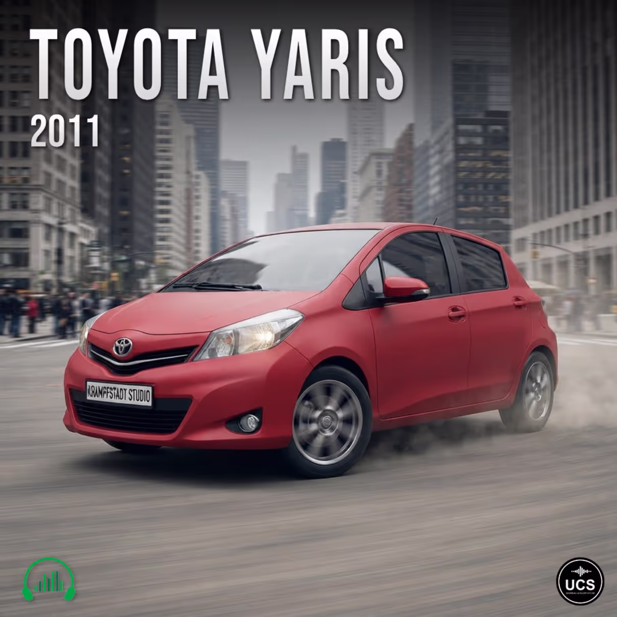 Toyota Yaris 2011 subcompact supermini car sound effects library by Krampfstadt Studio