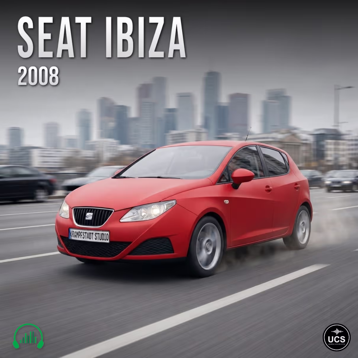 Seat Ibiza 2008 subcompact supermini car sound effects library by Krampfstadt Studio