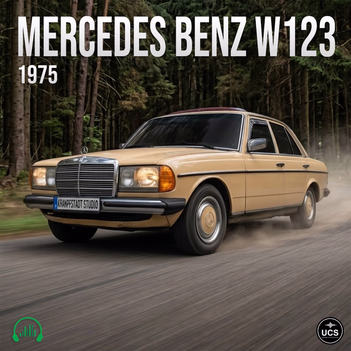 Mercedes Benz W123 1975 executive car sound effects library by Krampfstadt Studio
