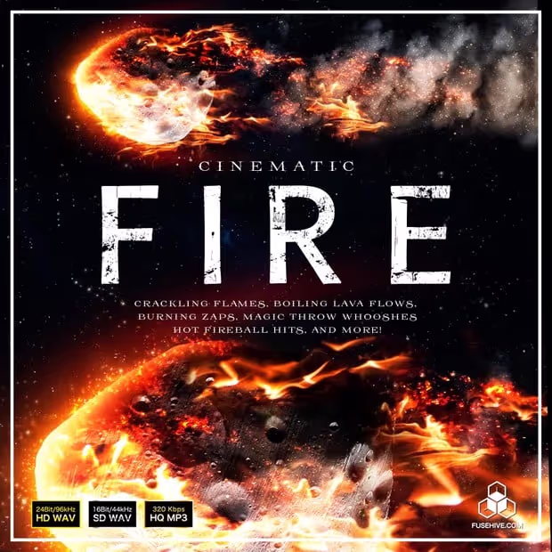 Cinematic Fire - Lava Fireballs & Burning Blaze Flames sound effects library by Fusehive