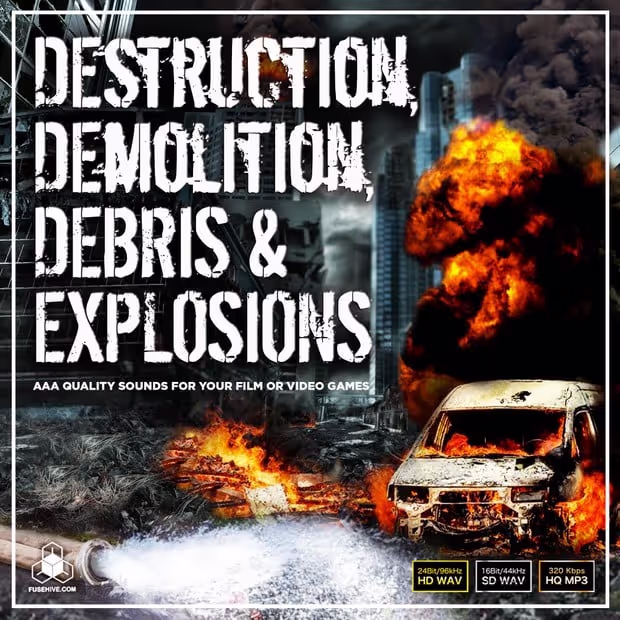 Urban Cinematic Destruction, Demolition, Debris and Explosions sound effects library by Fusehive