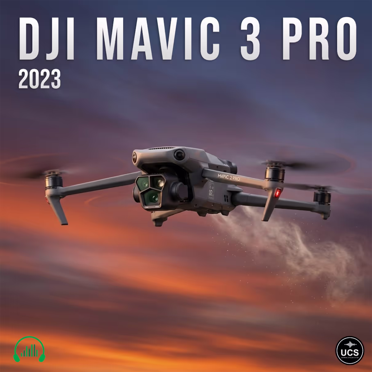 DJI Mavic 3 Pro 2023 UAD Uncrewed Aerial Vehicle Drone Quadcopter sound effects library by Krampfstadt Studio