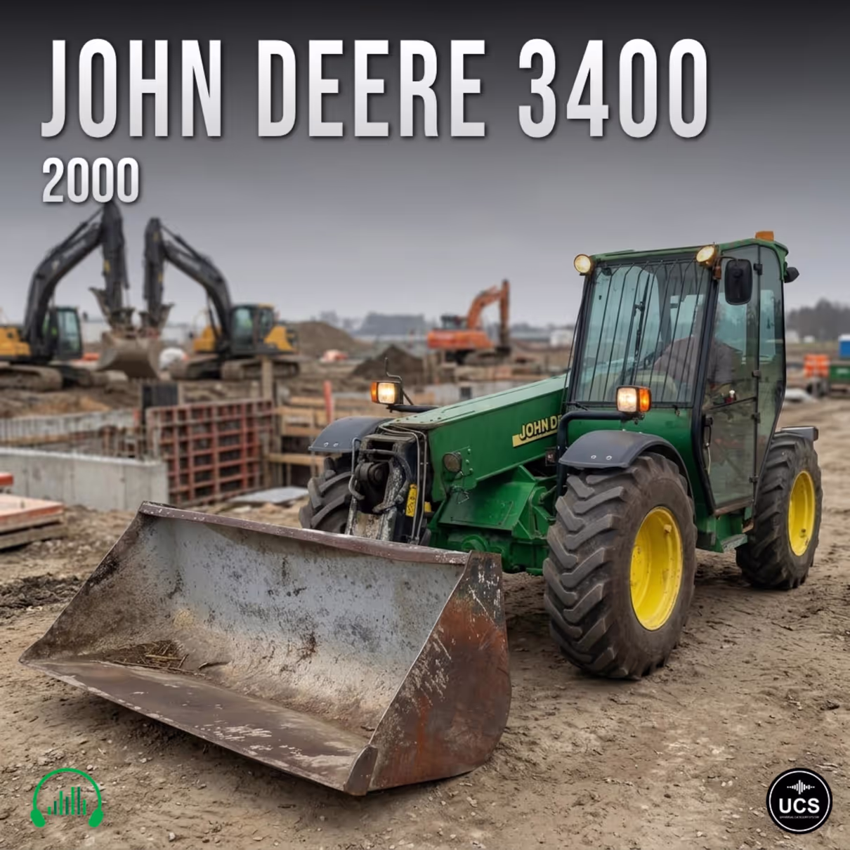 John Deere 3400 2000 telescopic handler sound effects library by Krampfstadt Studio