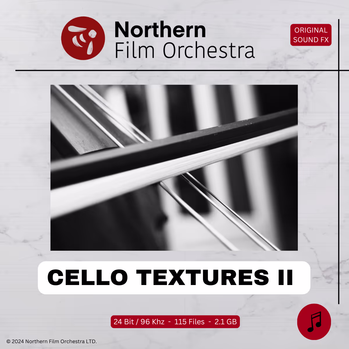 Cello Textures II sound effects library by Northern Film Orchestra