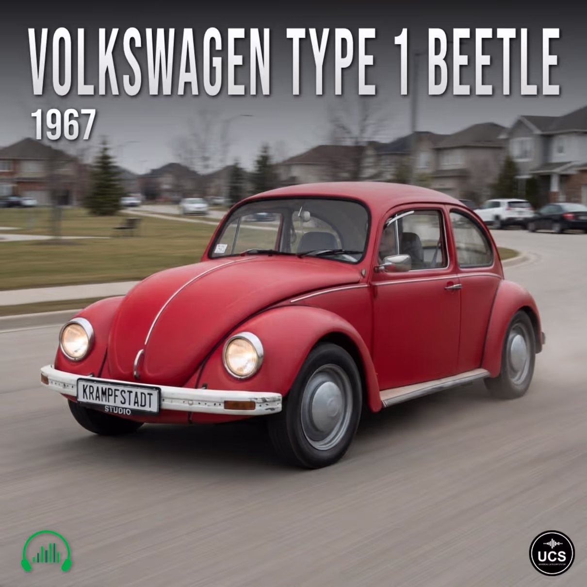 Volkswagen Type 1 Beetle 1967 compact car sound effects library by Krampfstadt Studio