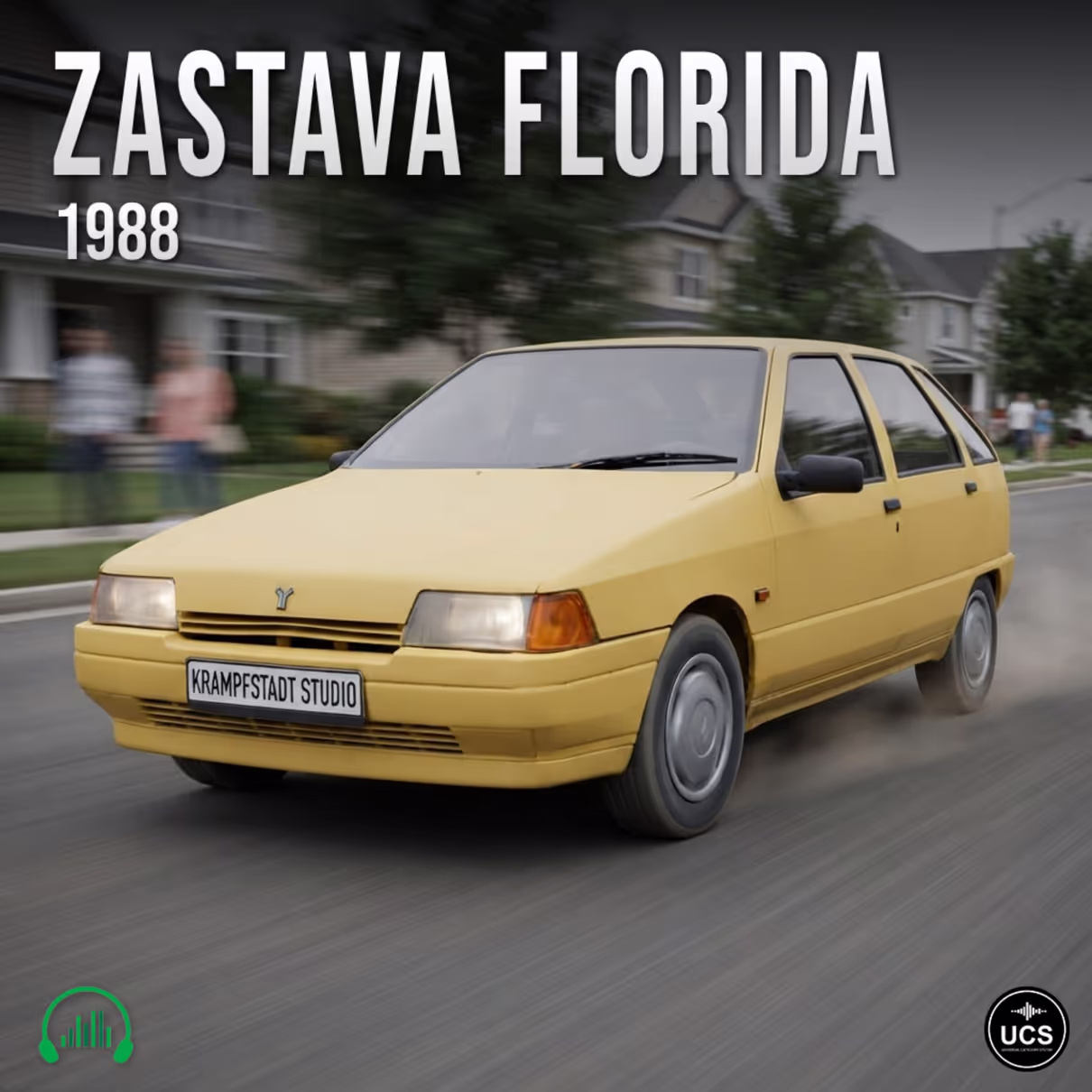 Zastava Florida 1988 compact car sound effects library by Krampfstadt Studio