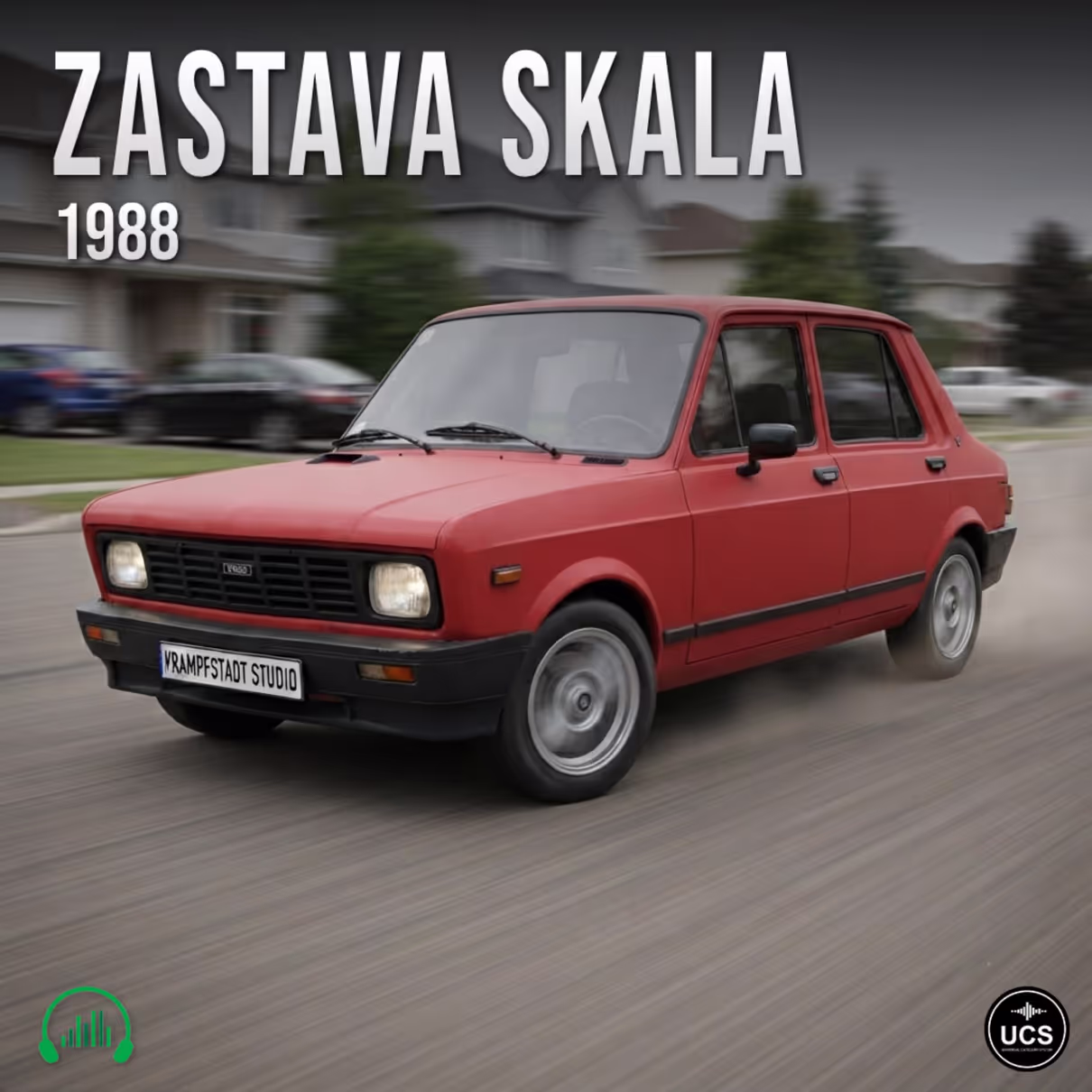 Zastava Skala 1988 compact car sound effects library by Krampfstadt Studio
