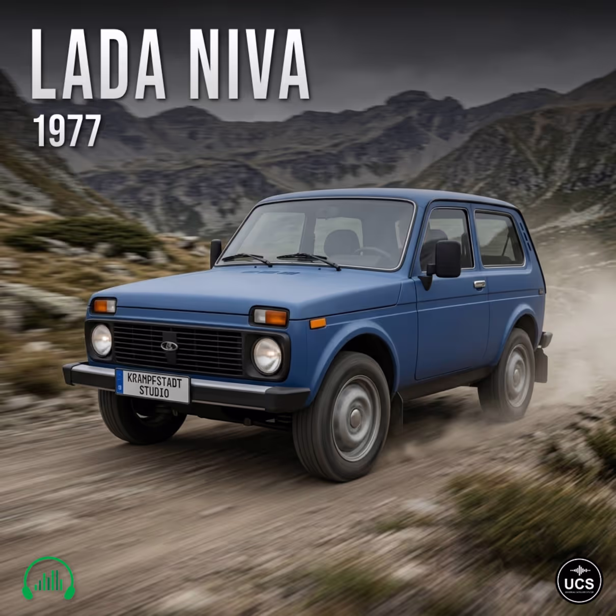 Lada Niva 1977 off-road compact SUV sport utility vehicle sound effects library by Krampfstadt Studio