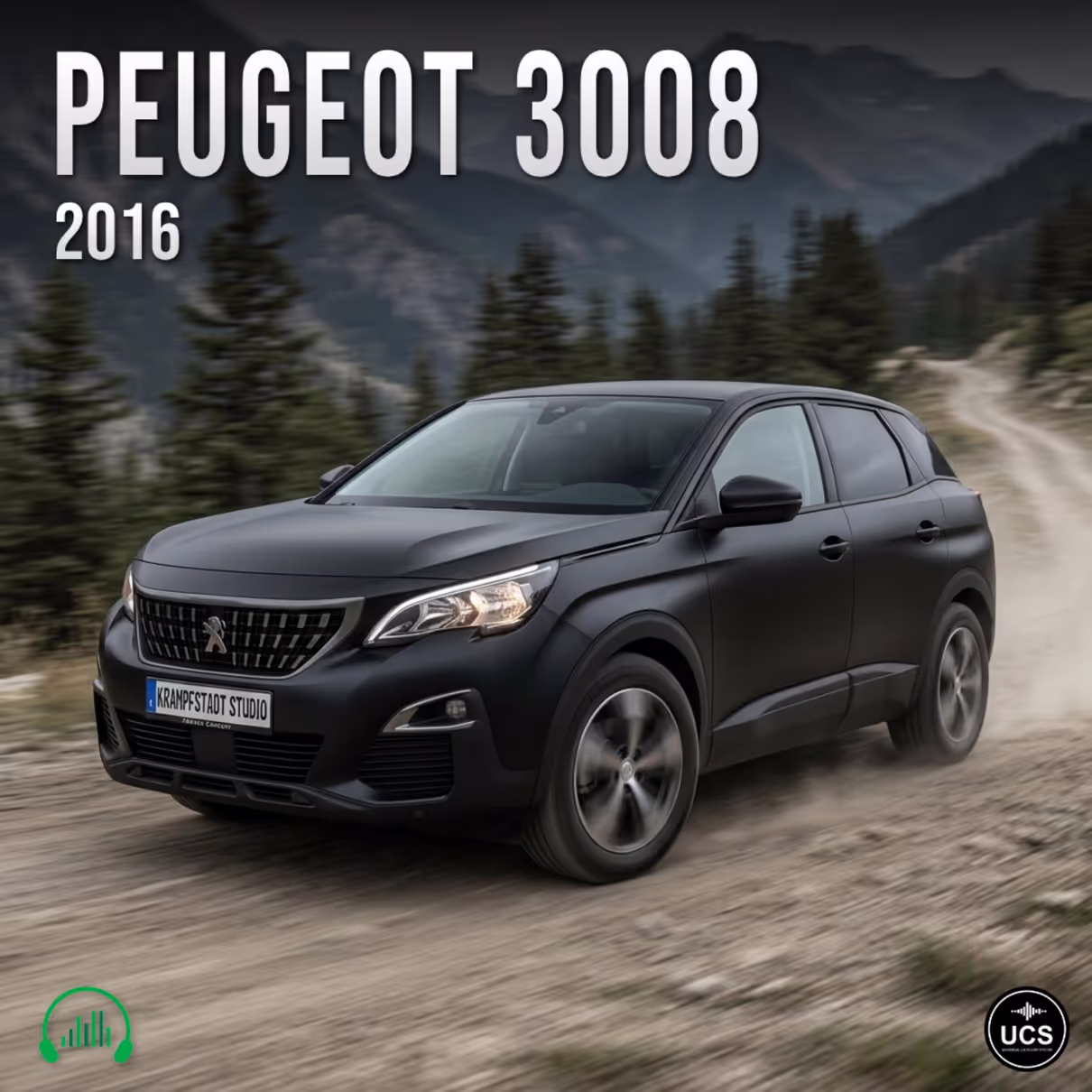 Peugeot 3008 2016 compact crossover SUV sport utility vehicle sound effects library by Krampfstadt Studio