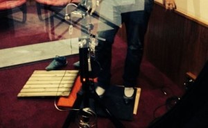 Foley recordings in progress