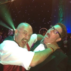 Danger lurks on land too, as seen in this close encounter between Bob and Captain Keith from the show