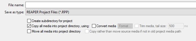 reaper session saving