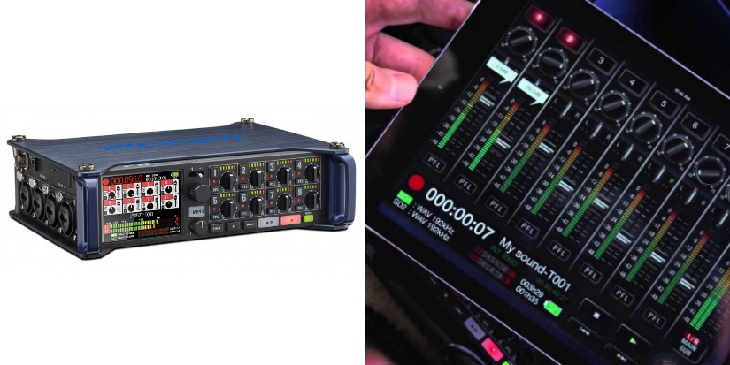 The Zoom F8 Recorder and Zoom F8 Control on an iPad