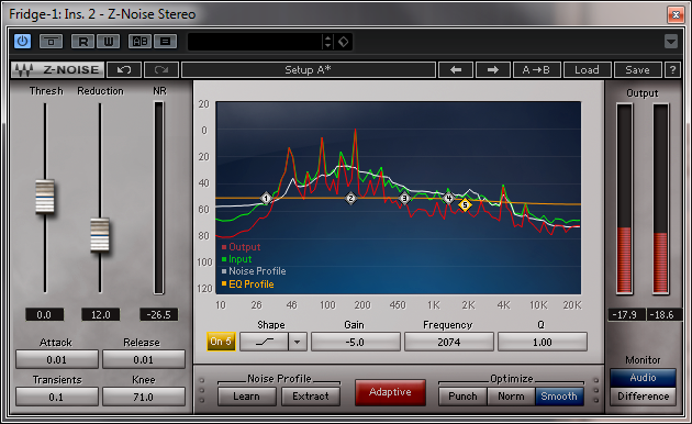 Waves Z-Noise settings