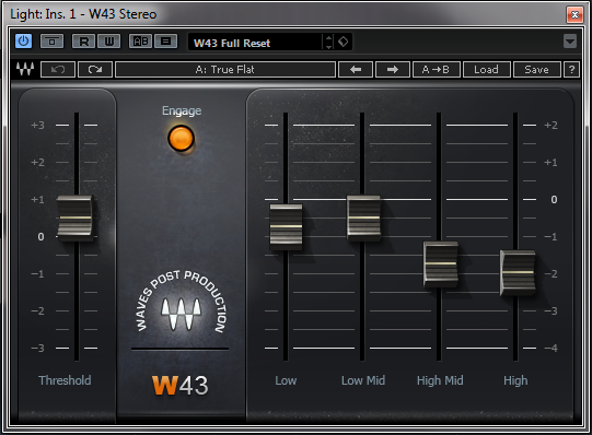 Waves W43 Fader settings