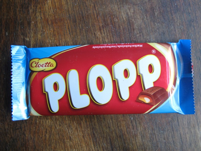 A Plopp Swedish candy bar.