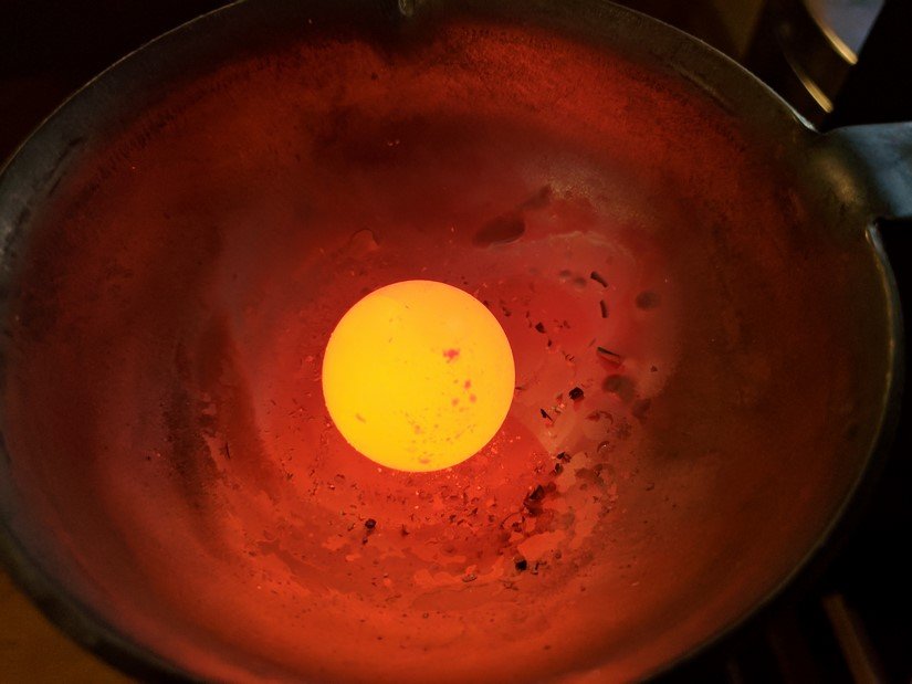 glowing hot ball bearing