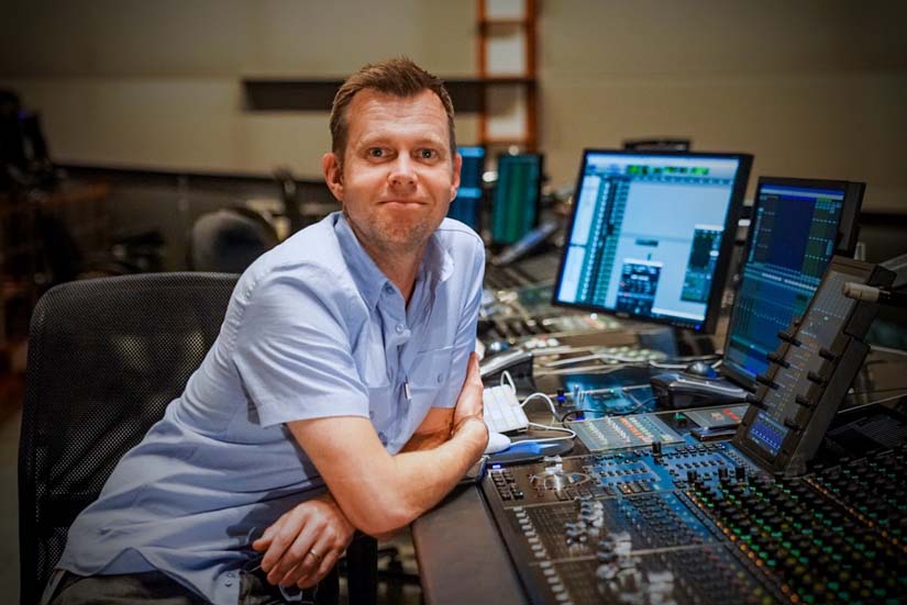 Julian Slater at his audio workstation