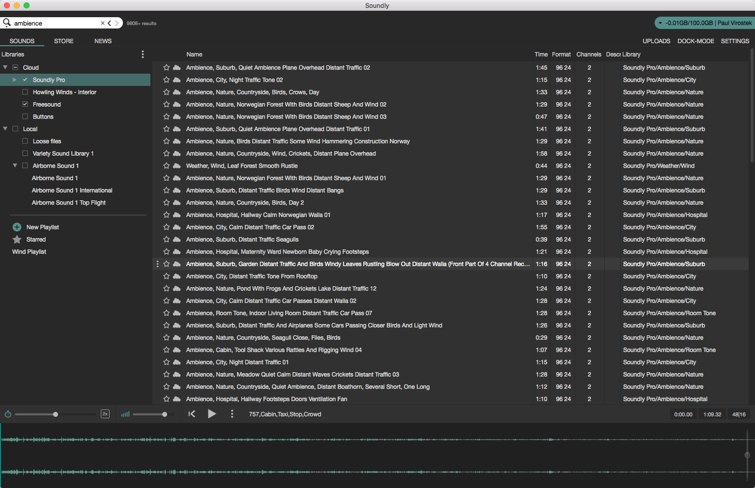 Cloud sound library.