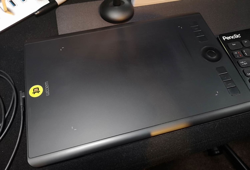 A Wacom tablet on a desk