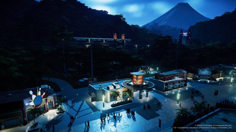 Characters walk around to do some late night shopping.