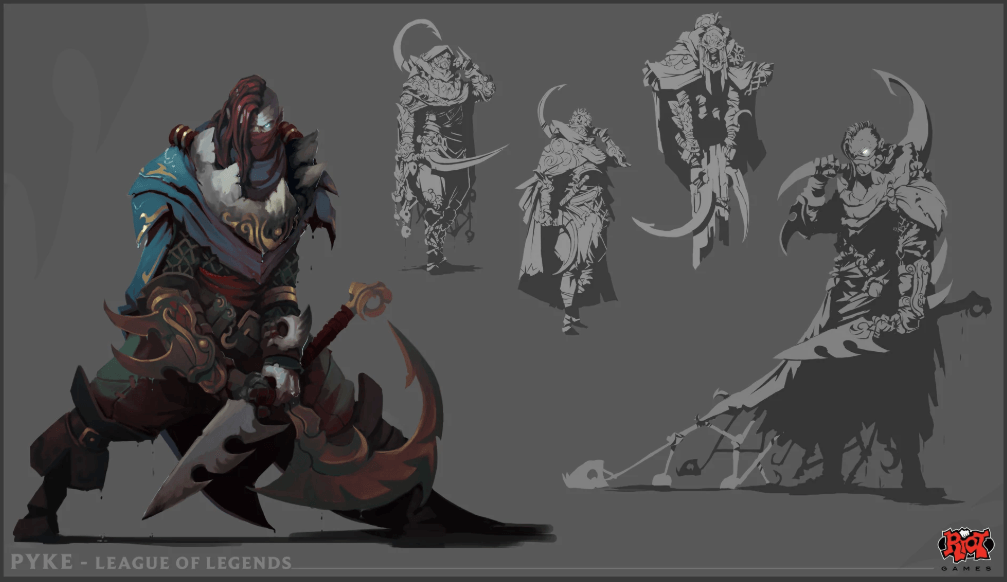 Concept art of Pyke from League of Legends