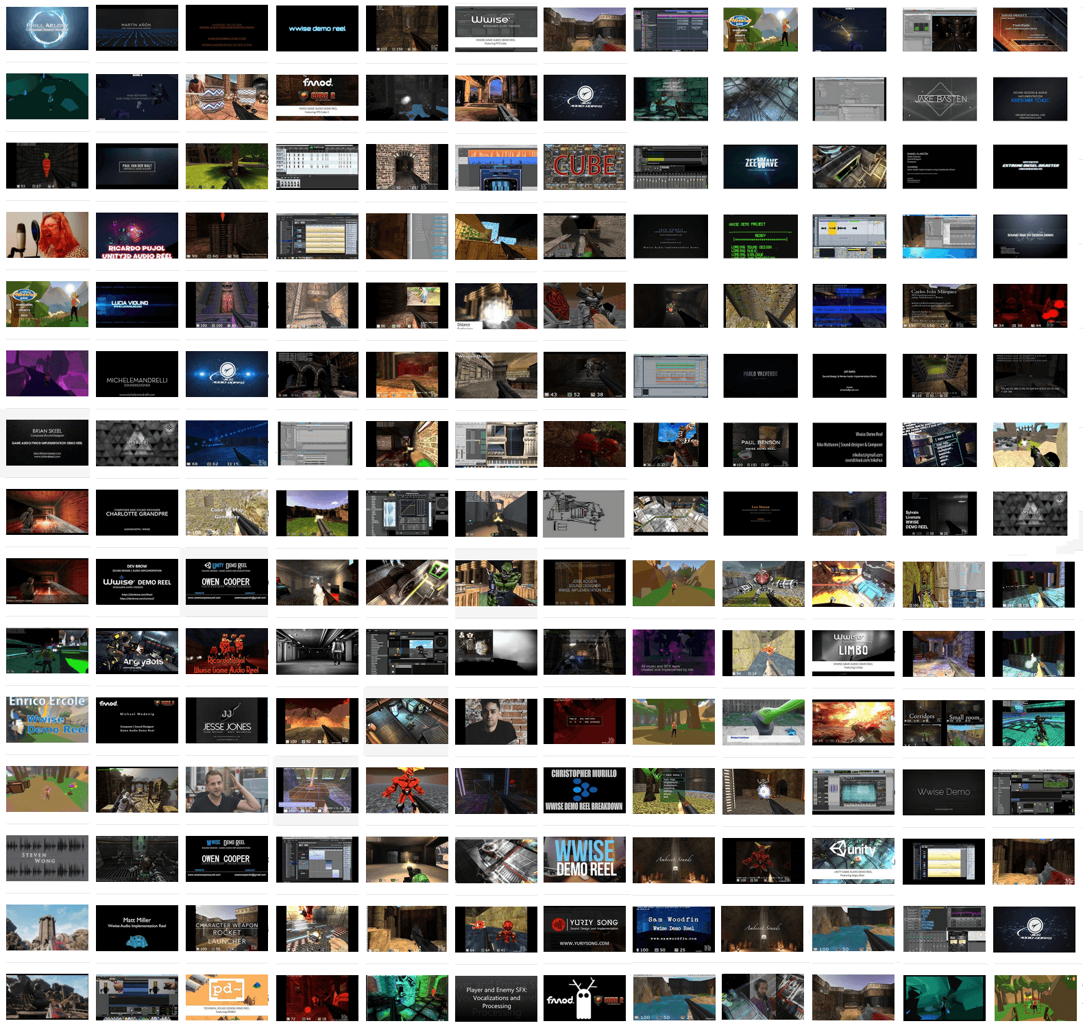 Screenshots from 180 demo reels.