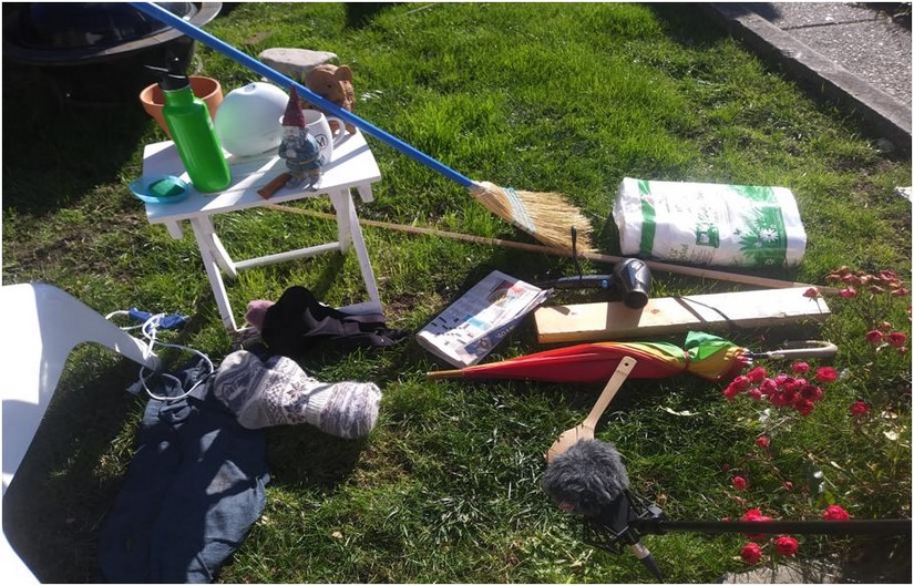 Recording in the backyard for Untitled Goose Game