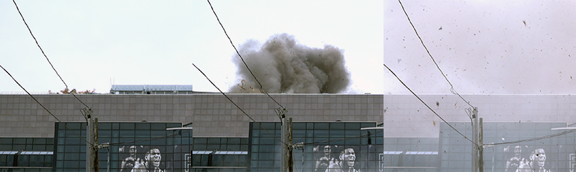 Stadium Roof Implosion Progression