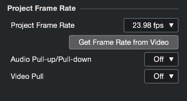 Foley Editing Project Settings