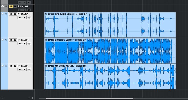 Importing Foley recordings from the Foley Stage
